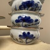 Set of 3 bowls + 1 large vintage ceramic pot