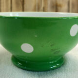 Bol vert pois blancs porcelaine Longchamp