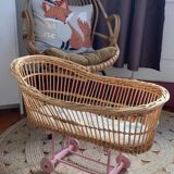 Rattan doll cradle