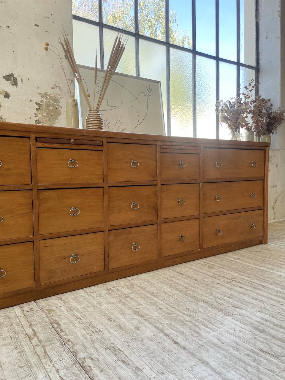 XXL golden oak craft furniture from the 50s