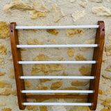 Vintage oak towel rack/wall-mounted bracket, circa 1970s