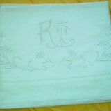 4 old embroidered sheet set