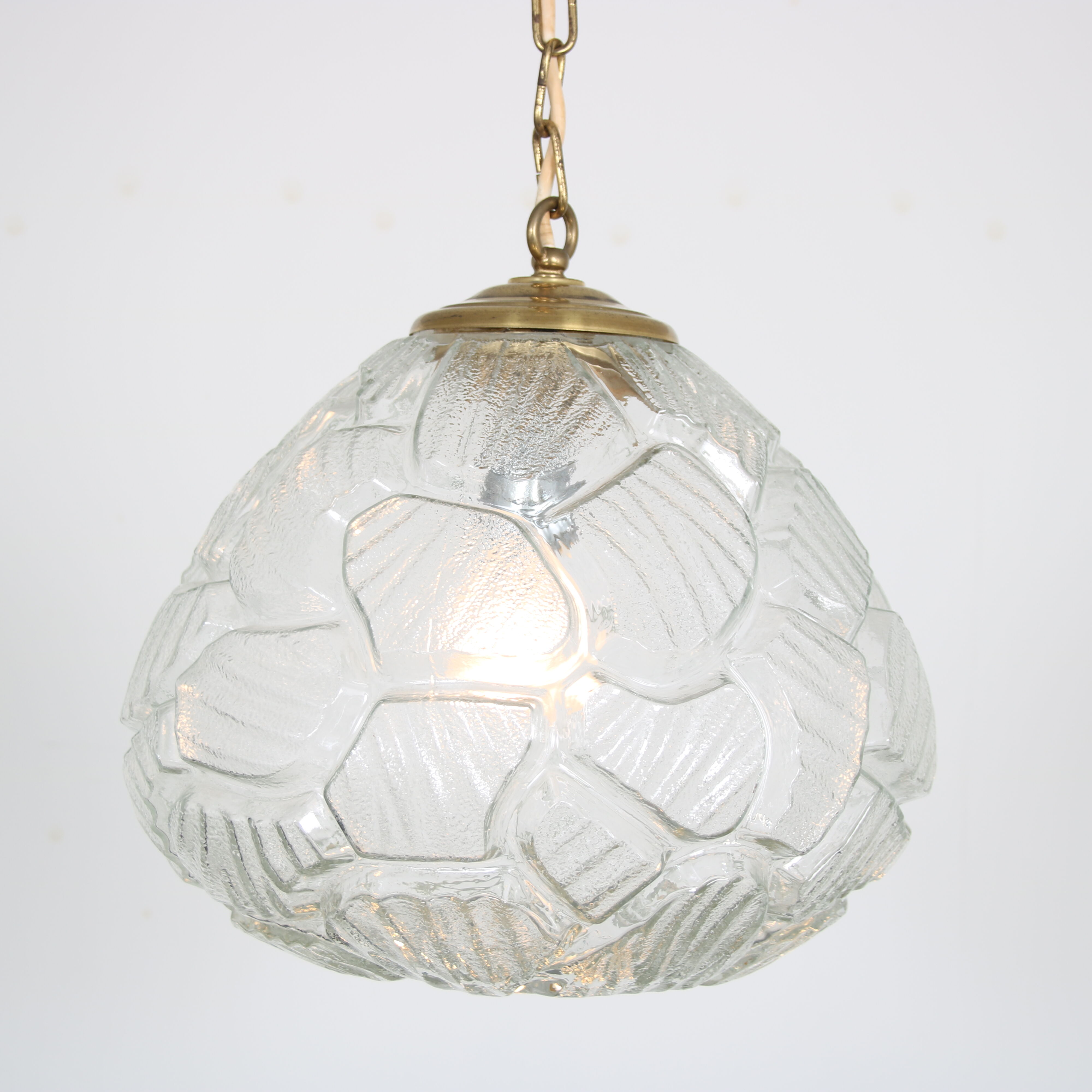 1970s pressed glass hanging lamp