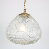 1970s pressed glass hanging lamp
