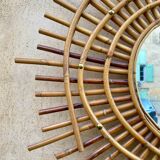 Miroir en rotin 1960