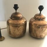 Vintage hammered brass lamp