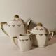 Ms france coffee service art deco style white and gold