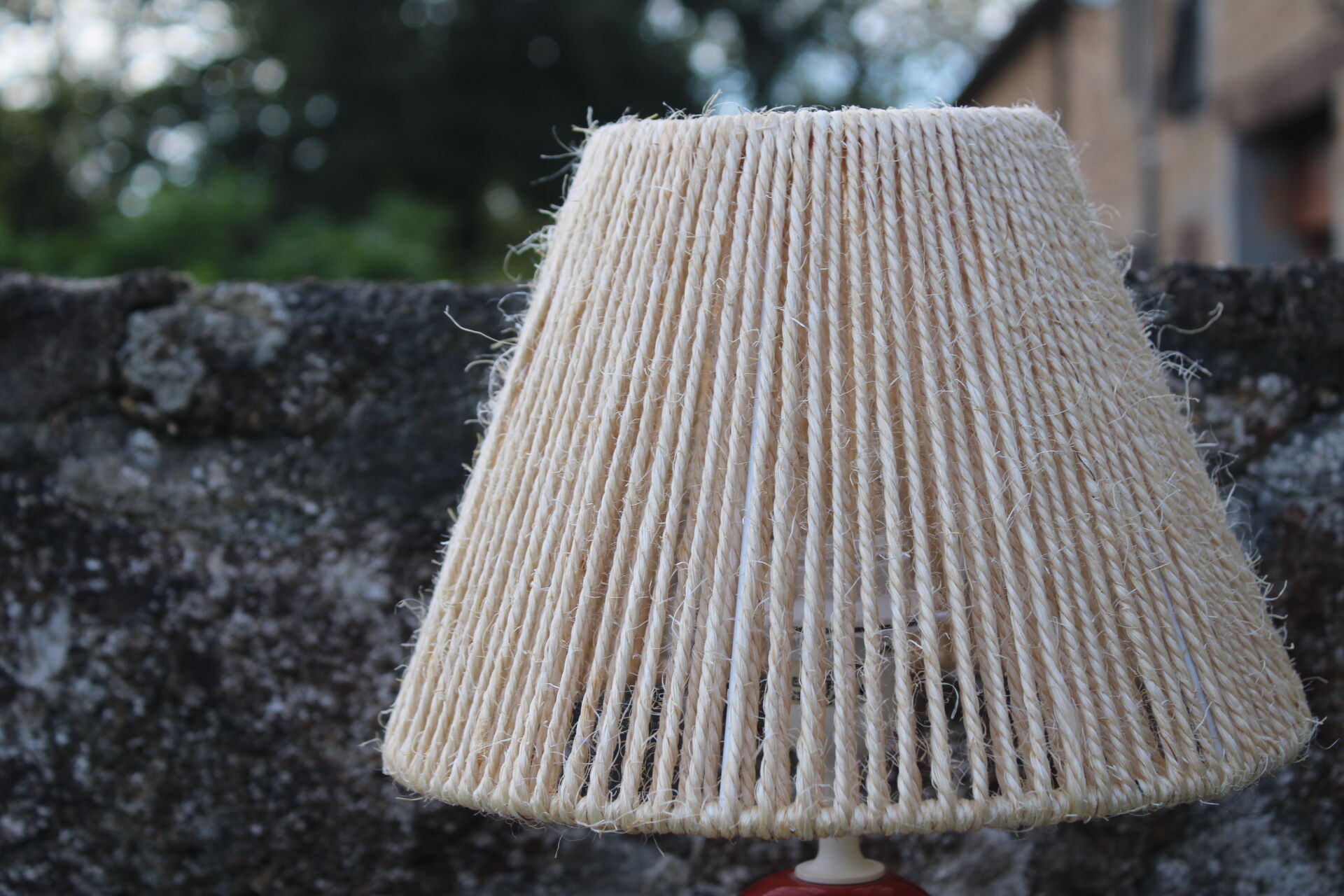 Bedside lamp and rope lampshade