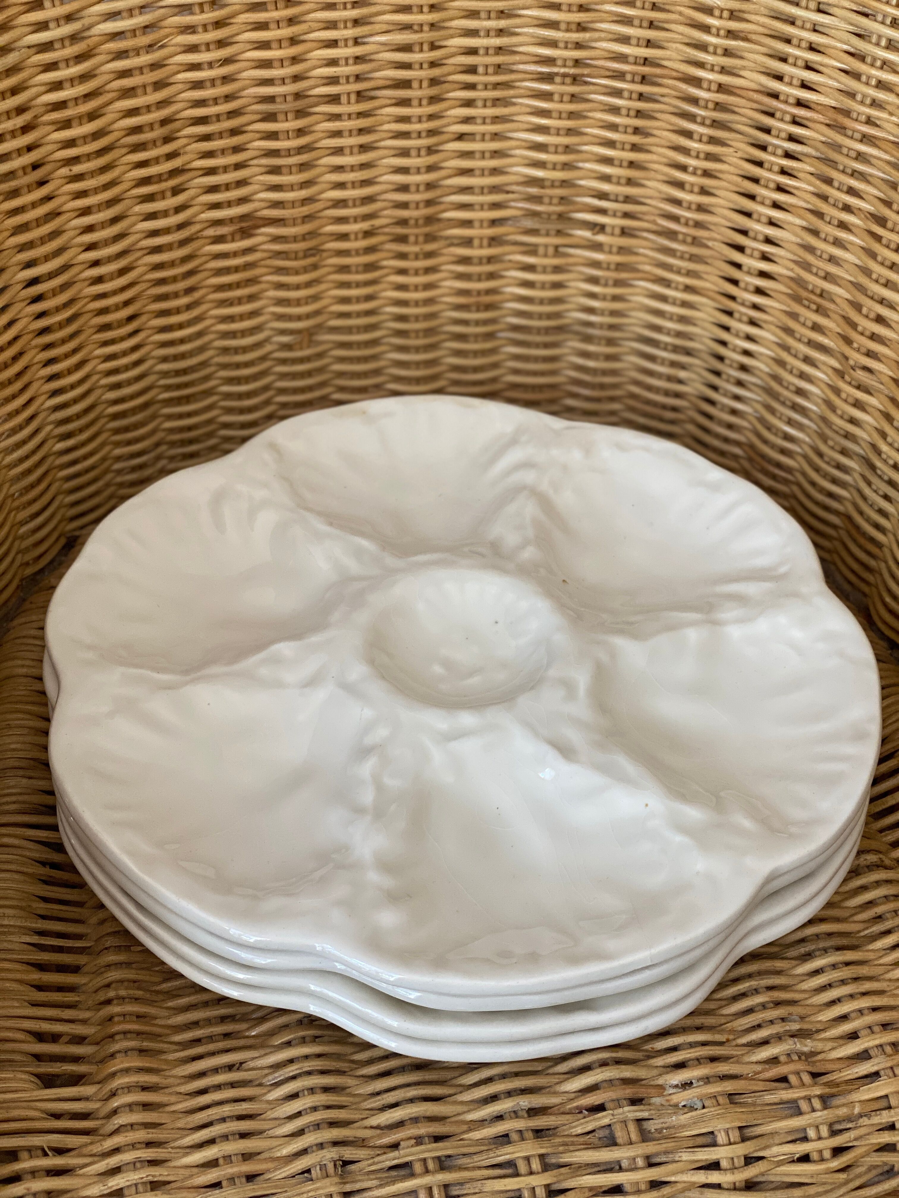 Set of 4 Gien oyster plates