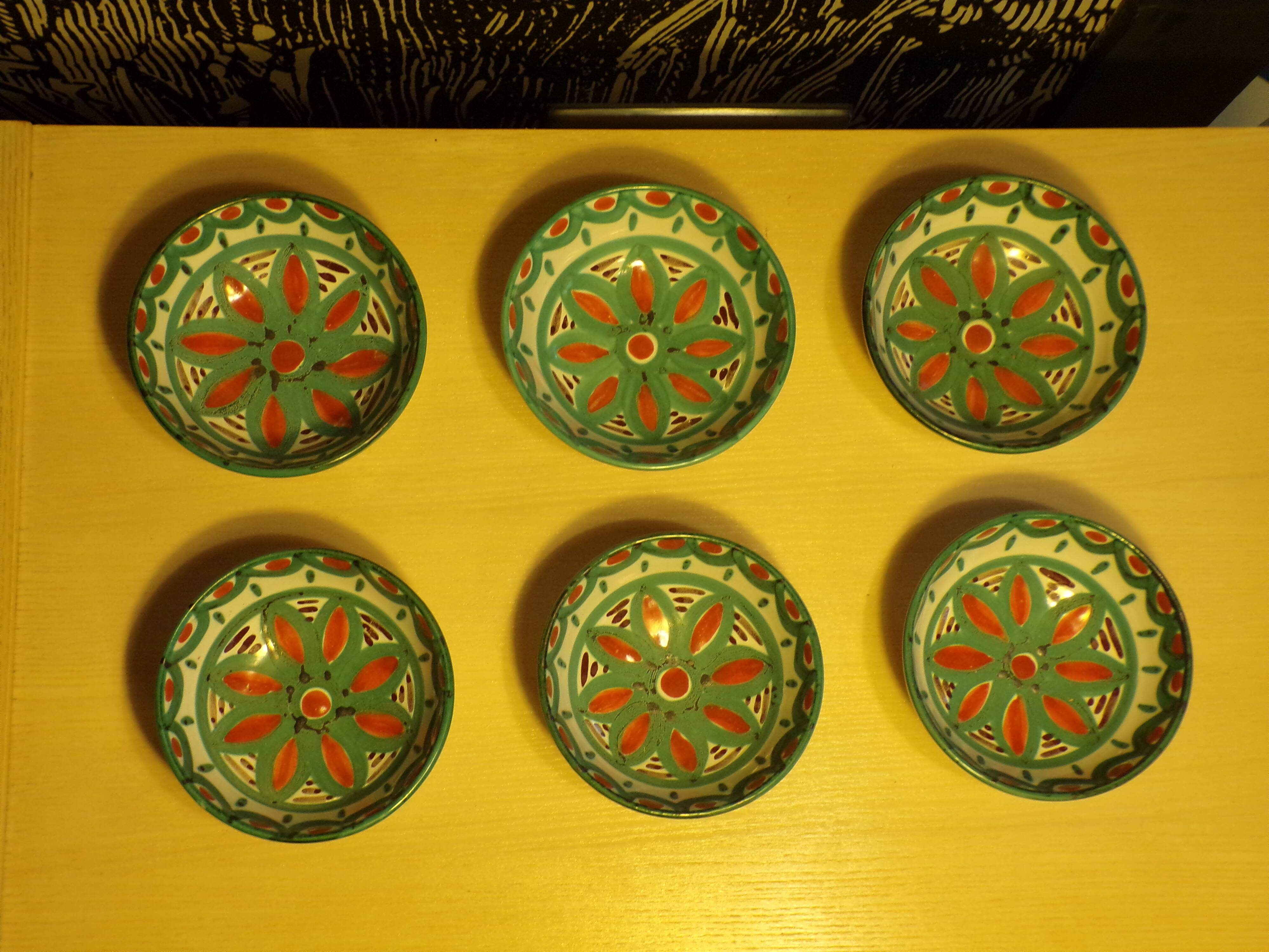 6 ceramic bowls by Antoine Fazio Vallauris