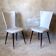 Pair of vintage 1960s chairs in grey faux leather.