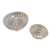 Glass and silver-plated bowls