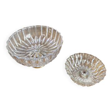 Glass and silver-plated bowls