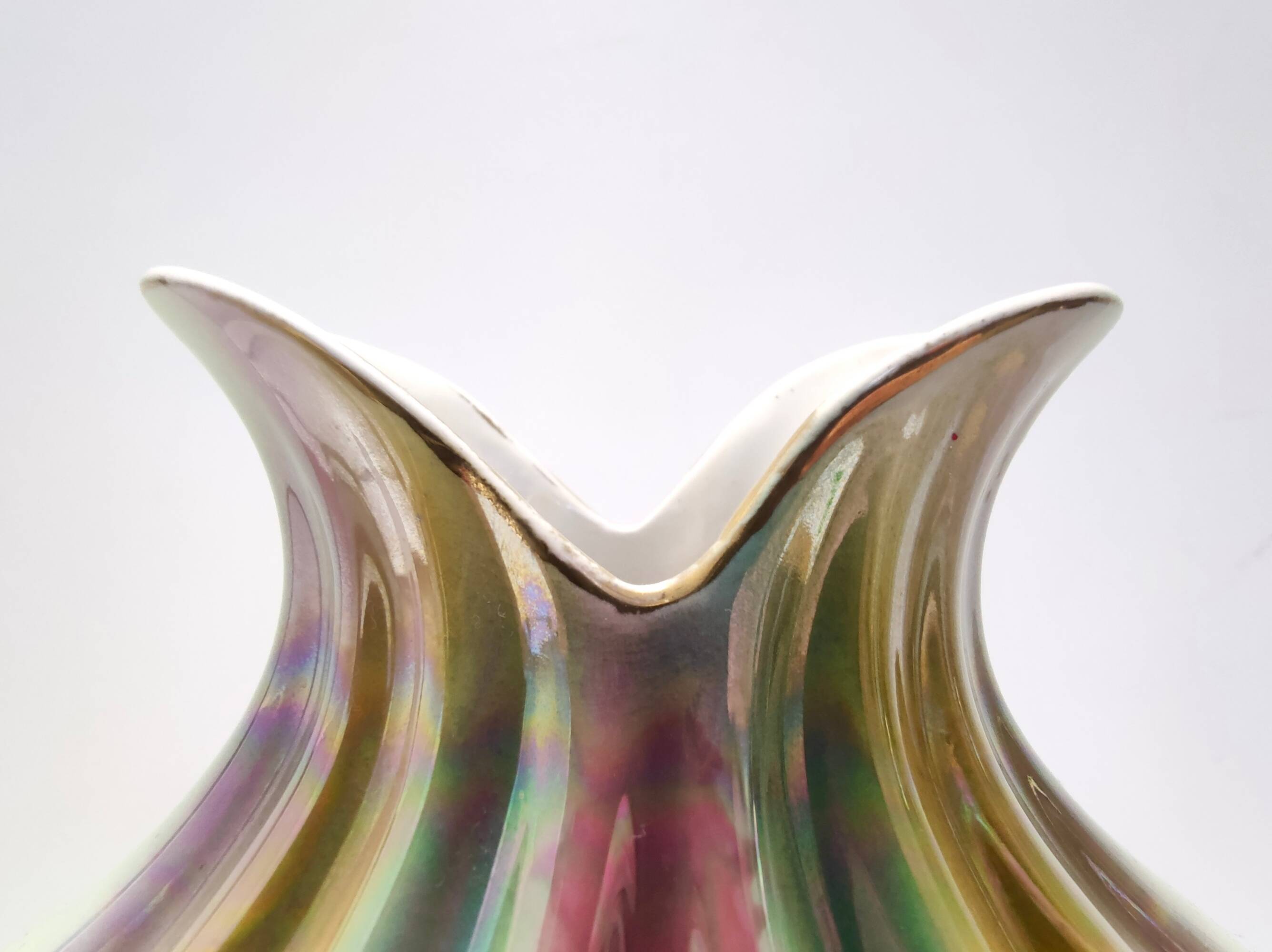 Ceramic Vase Attributed to Italo Casini with Iridescent Colors, Italy