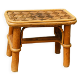 Bamboo and rattan footrest