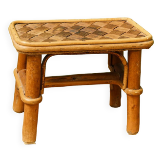 Bamboo and rattan footrest