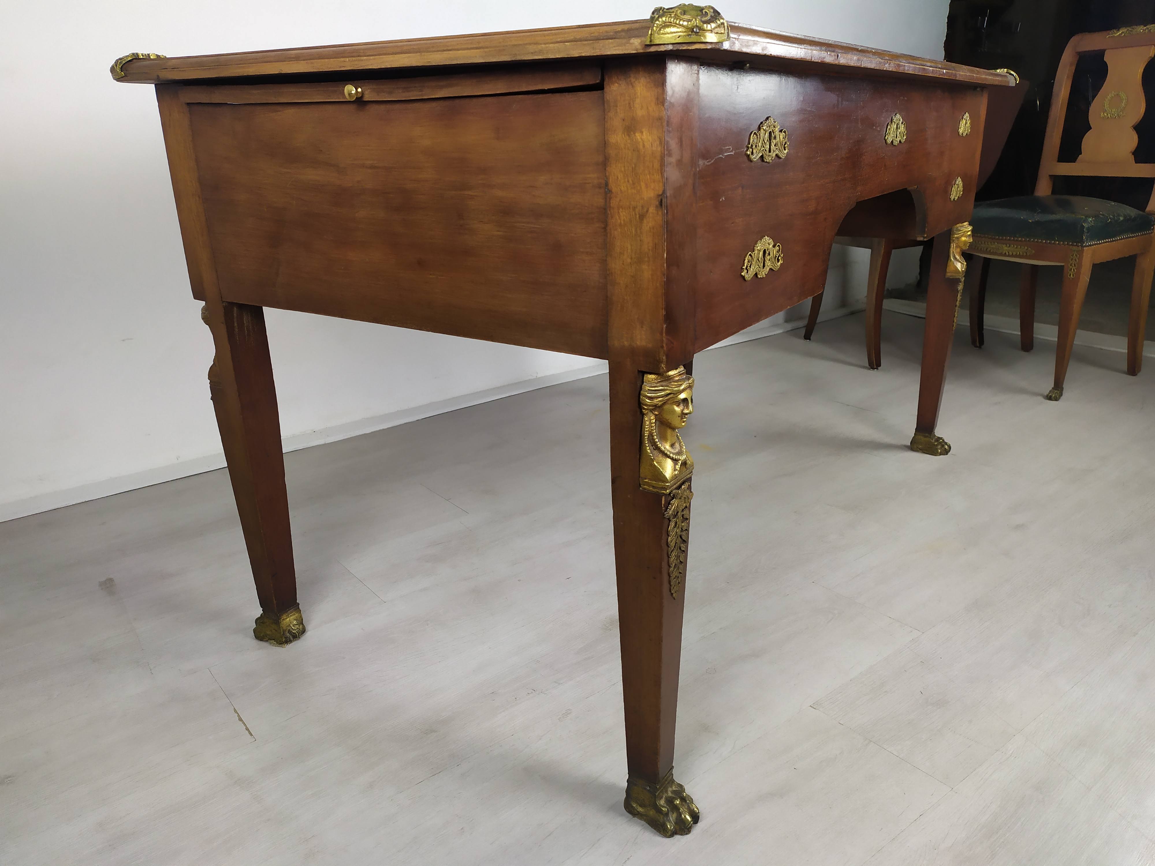 Empire-style desk and chairs