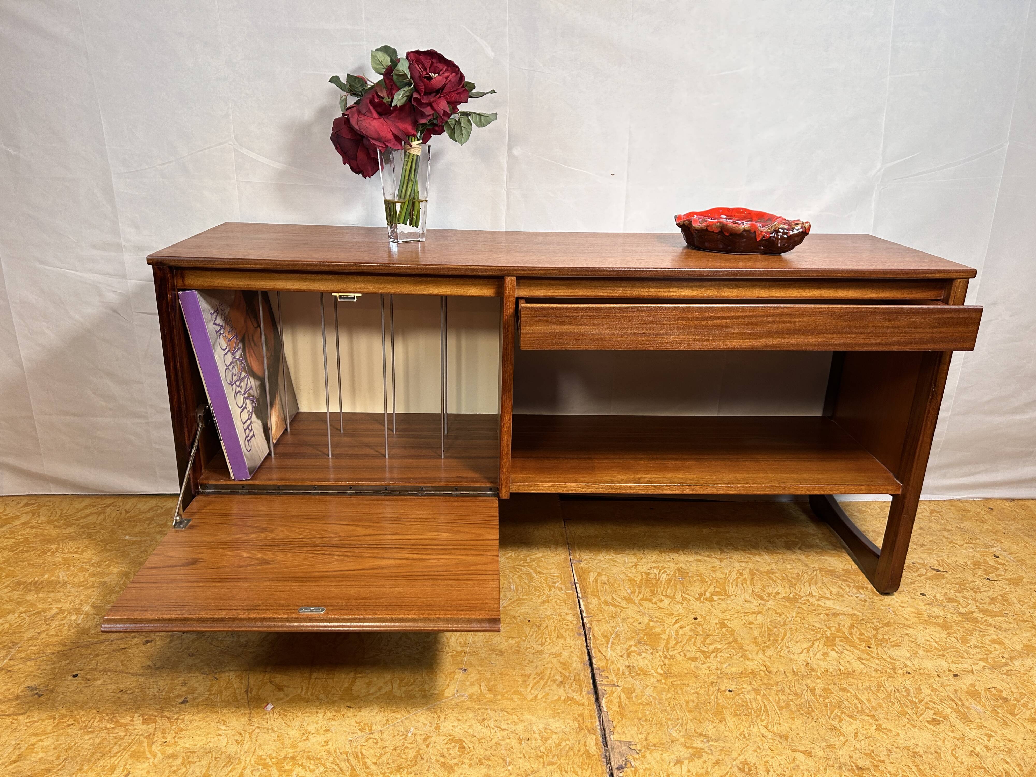 Mid-Century Retro Vintage Teak Record Cabinet by GPlan – 1960s