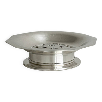 Silver-plated metal butter dish Coquillor