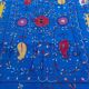 Midnight blue suzani kilim rug with embroidered patterns