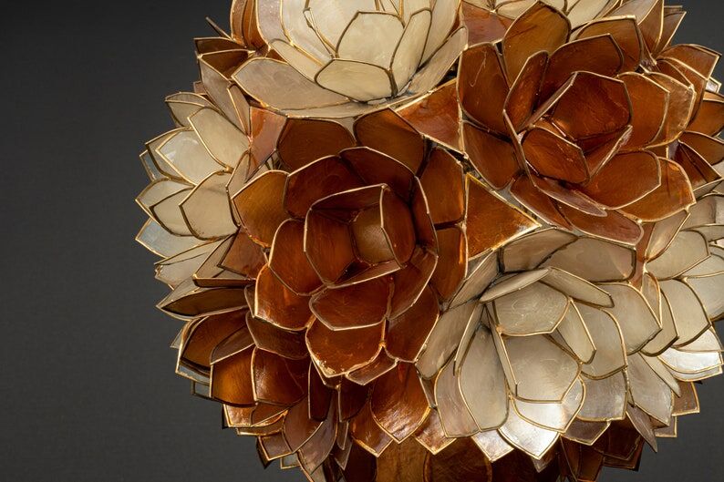 Suspension ball in pearly capiz shell Germany 1960s