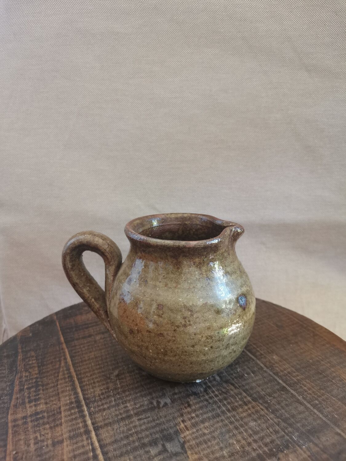 Vintage glazed stoneware pitcher