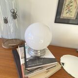 Ceiling light fixture globe white opal glass 20 cm aluminium base
