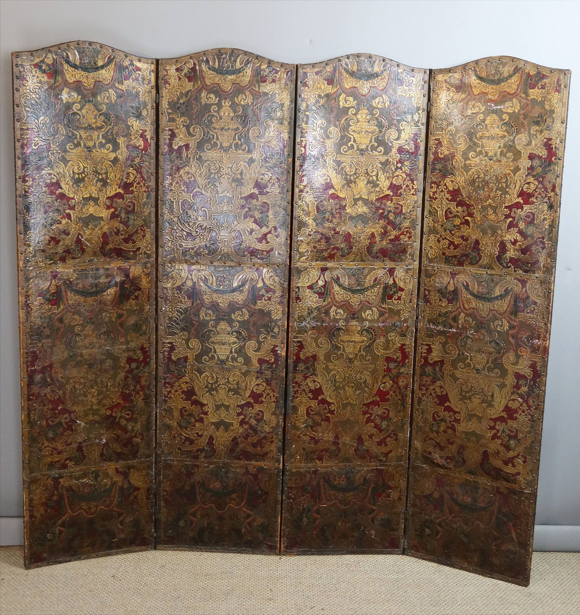 17th-century Cordoba leather screen