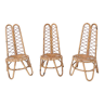 Set of Three Vintage Bamboo Garden Chairs, Italy