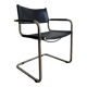 Black leather cantilever armchair Bauhaus design