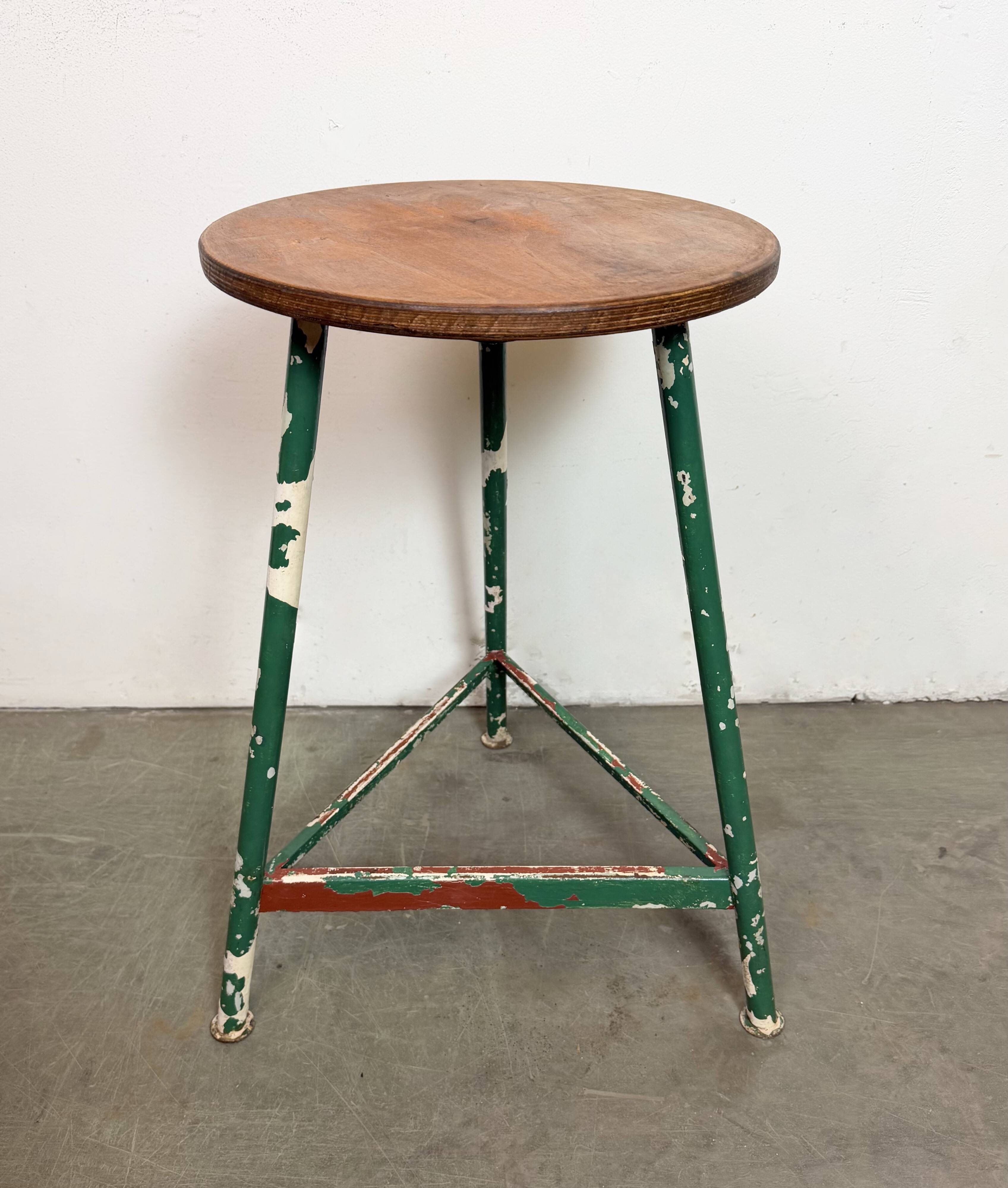 Green Industrial Workshop Stool, 1960s