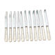 Set of 11 large silver metal knives