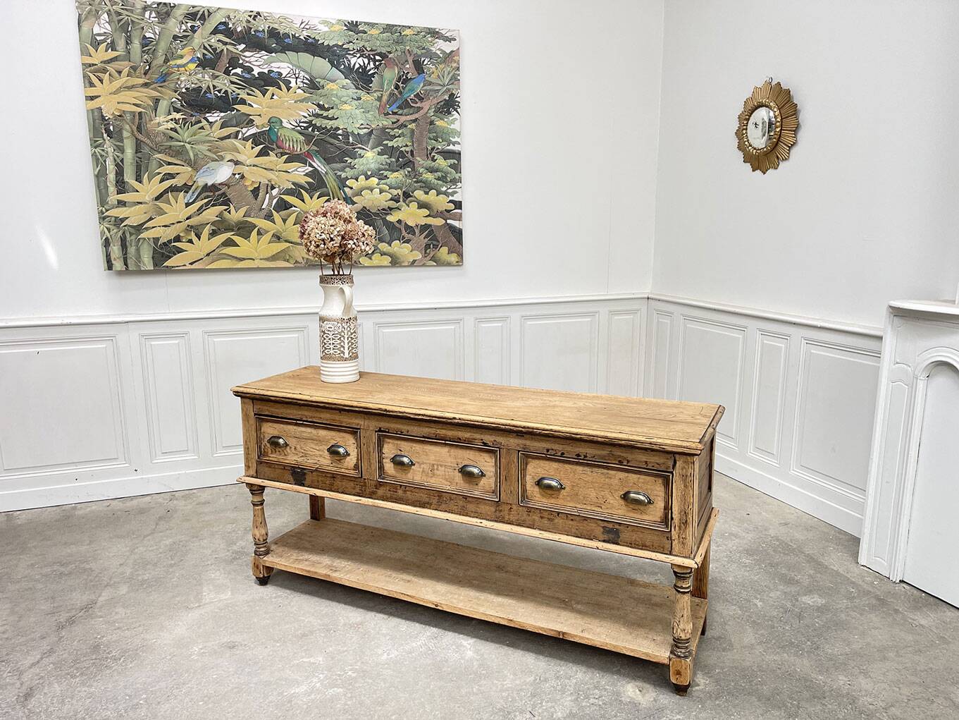 Solid oak console