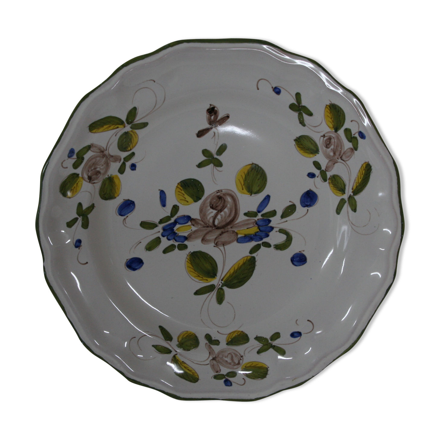Decorative plate faience of Martres Tolosane decor floral