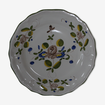 Assiette decorative faience de Martres Tolosane decor floral