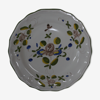 Decorative plate faience of Martres Tolosane decor floral