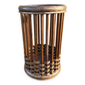 Bamboo rattan umbrella stand, vintage, 60s