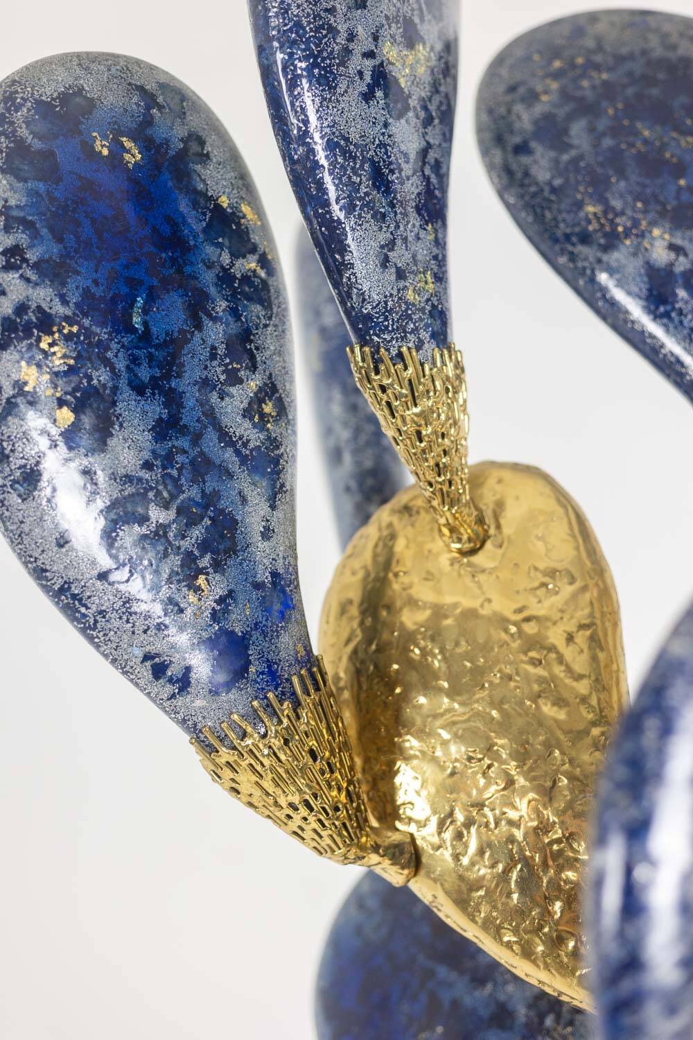 Jacques Duval Brasseur, Large golden brass cactus sculpture. 1992