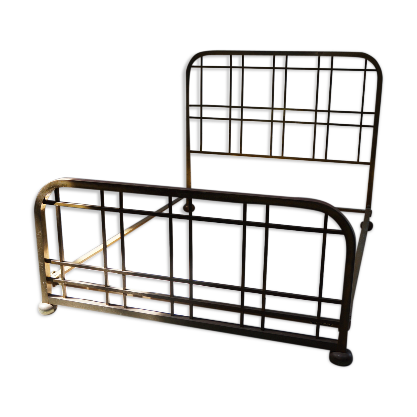 Bed art deco brass 150x190