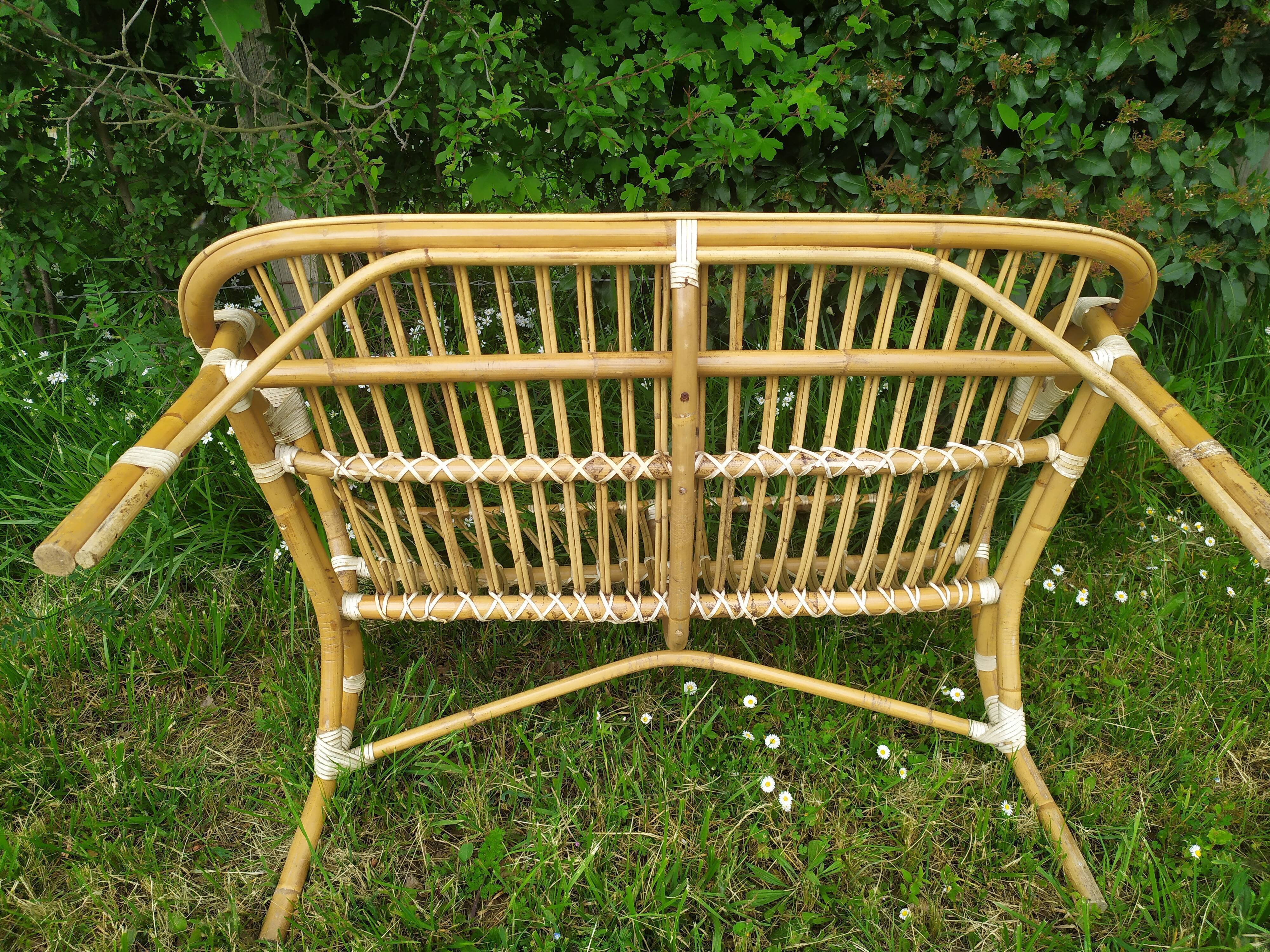 Rattan bench years 50/60
