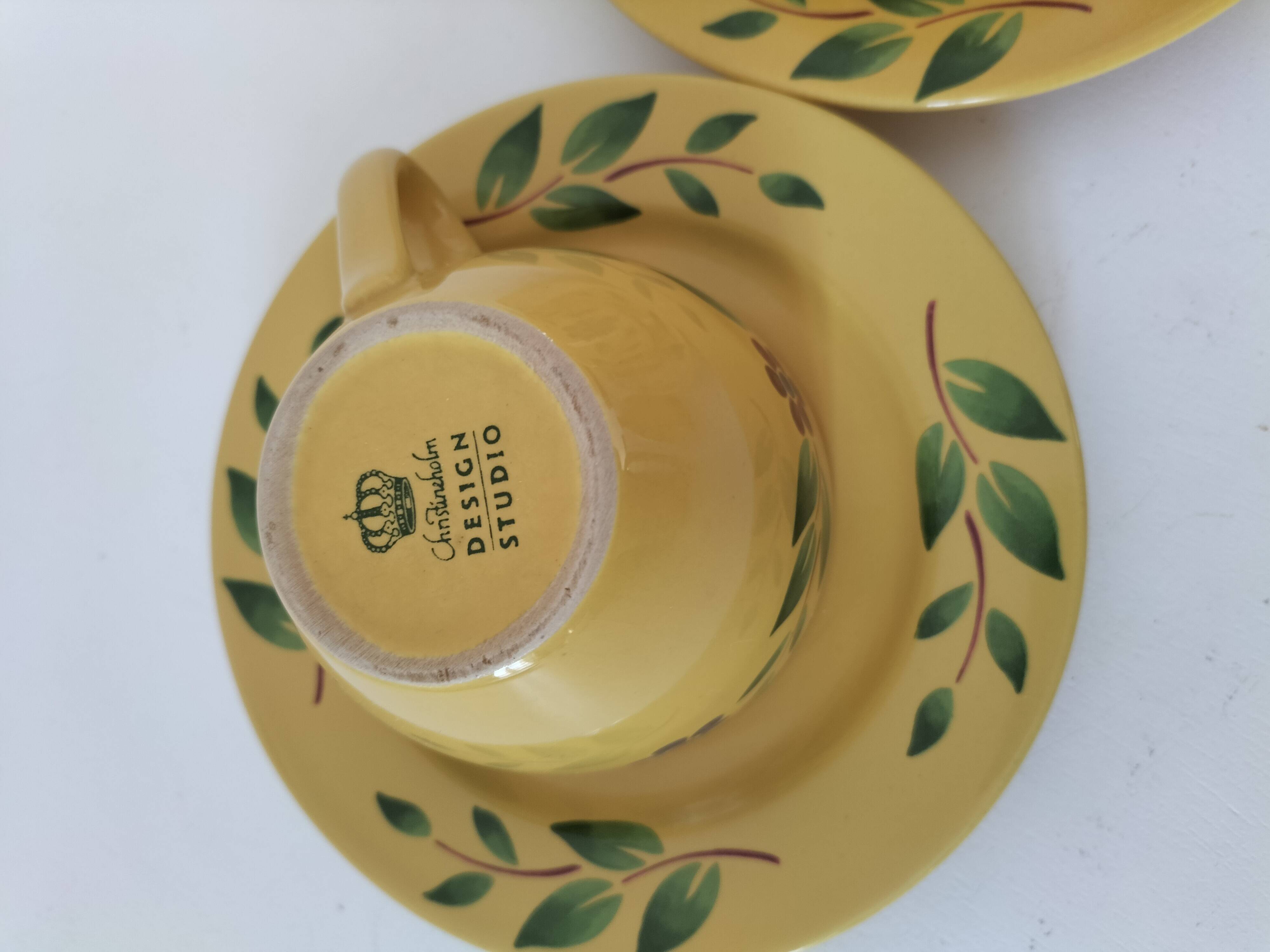 Swedish tea service Christineholm 1970s yellow