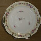Limoges porcelain pie dish Unique floral decoration roses