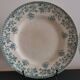 7 Jane model flat plates with dark green floral decoration Saint-Amand