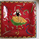 Enamel ashtray from longwy "charming round" by sylvie langet