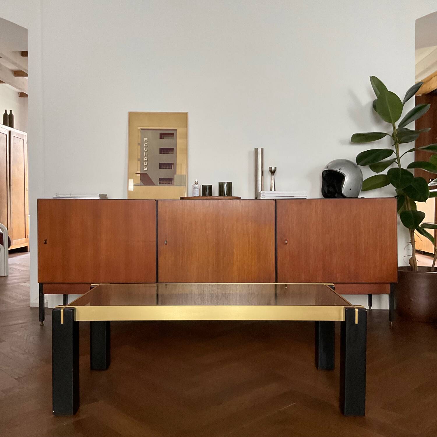 Vintage smoked crystal coffee table by Renato Polidori 70s