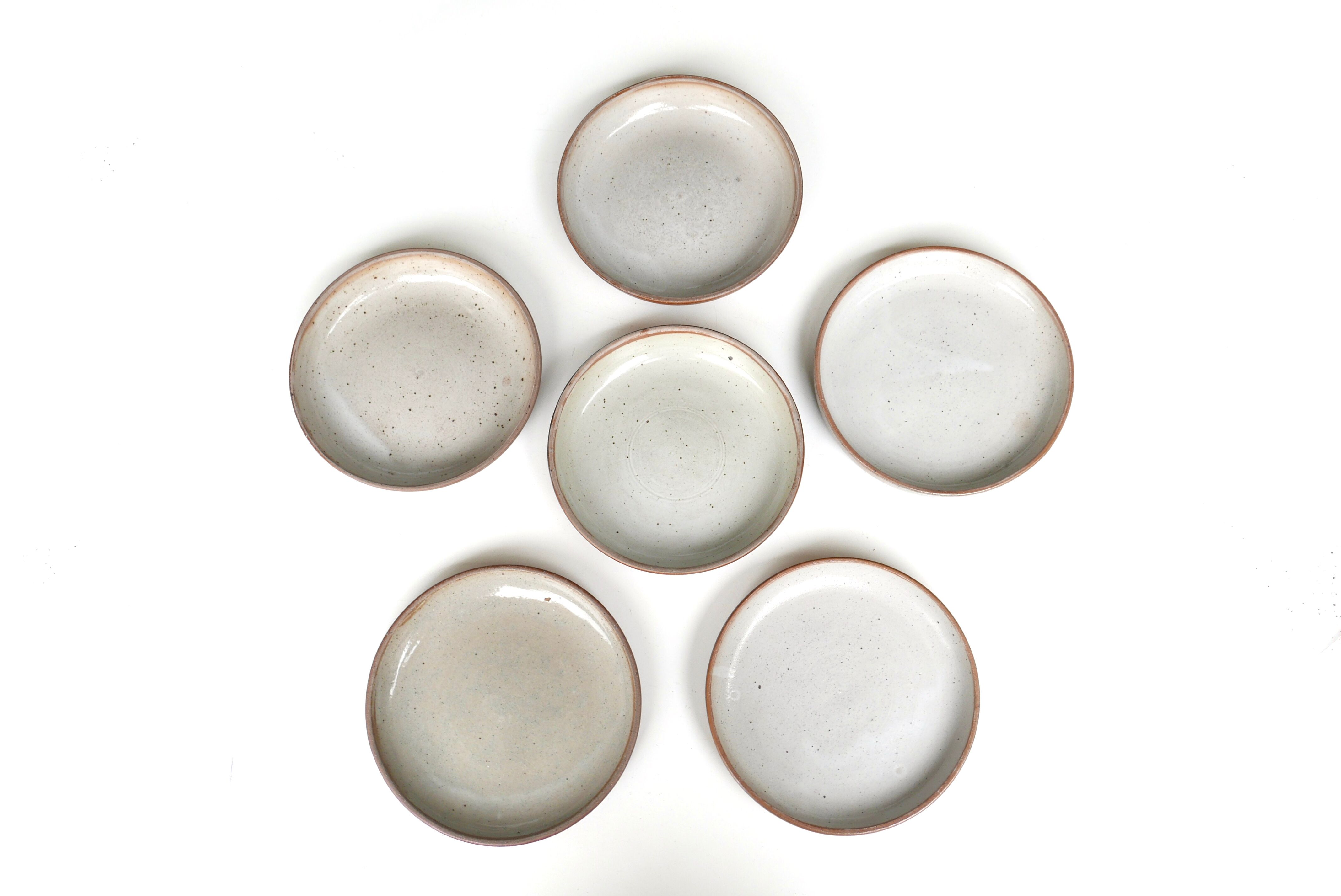 Set of 6 hollow sandstone plates, 70s