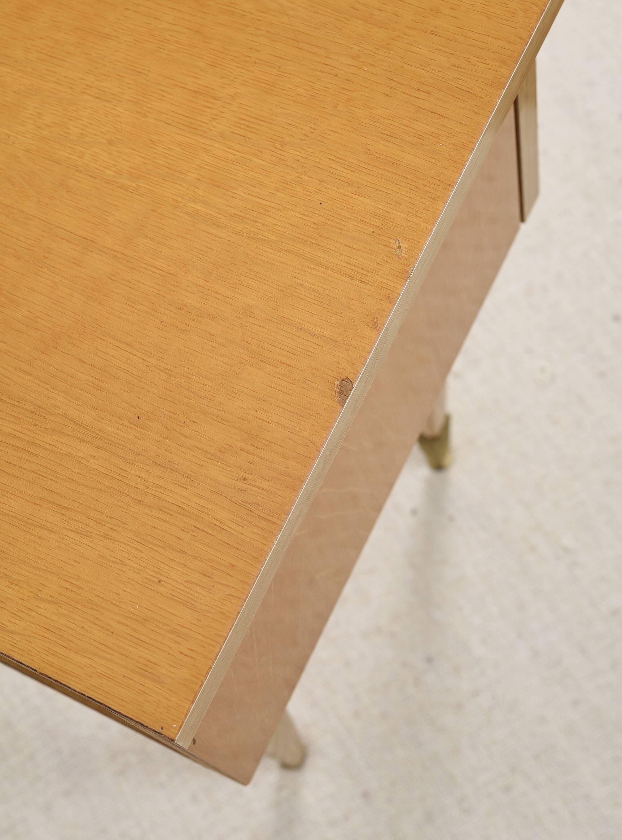 Vintage bedside table in blond oak