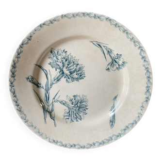 Assiette en terre de fer Oeillet KG Lunéville