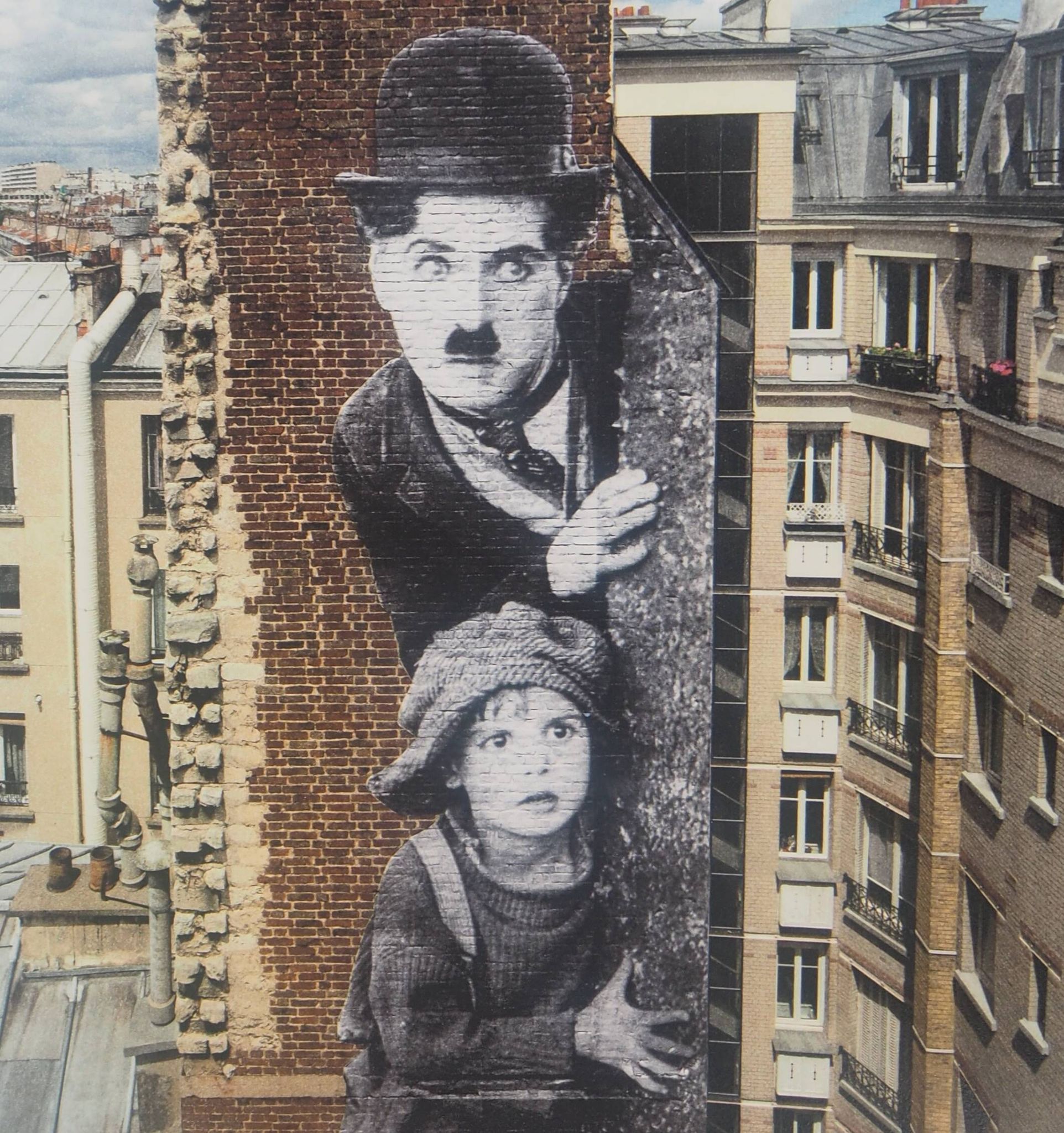 JR (1983-) Jean René says, - Homage to Charlie Chaplin, 2021 - Original signed lithograph