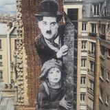 JR (1983-) Jean René says, - Homage to Charlie Chaplin, 2021 - Original signed lithograph